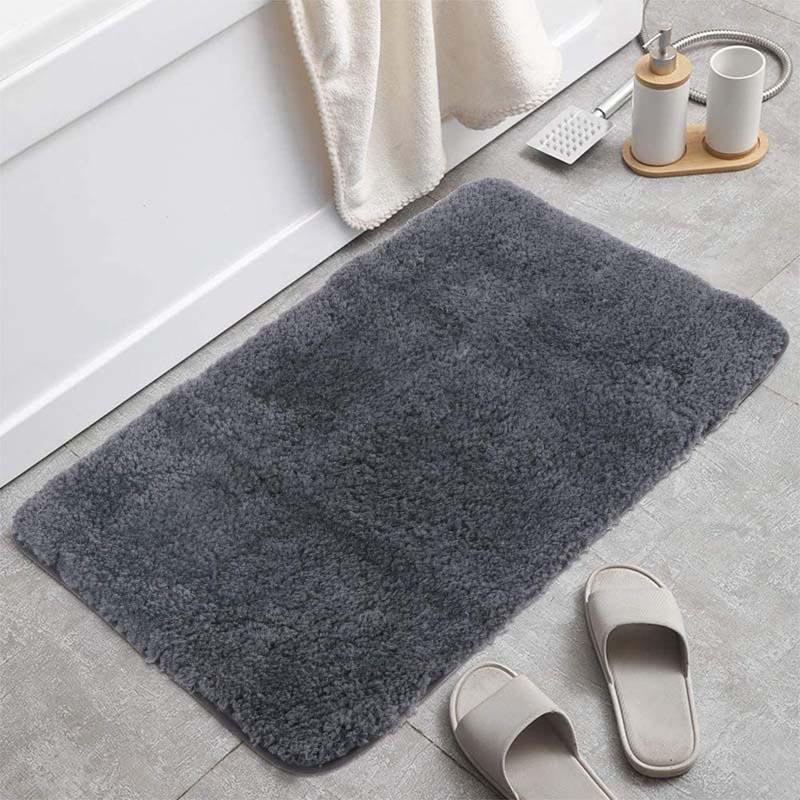 Seavish Shaggy Bathroom Rug, L-Shaped Dark Grey Bath Mat, Non Slip Corner  Shower Mat, Water Absorbent Soft Bath Rug, Fluffy Washable Rug Carpet for